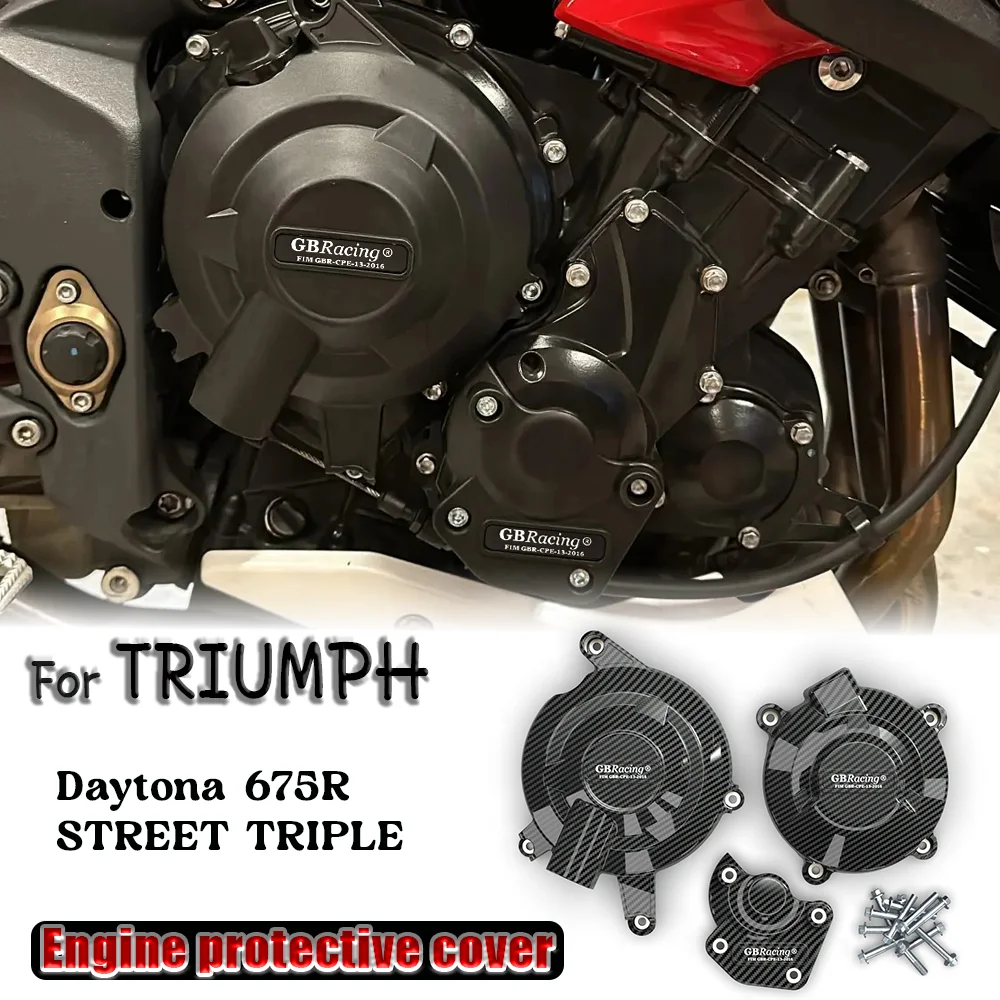 

For Daytona 675R 2011-2012 Motorcycles Engine Case Guard Engine Case Protector Cover Engine Cover Set Engine Protection Cover