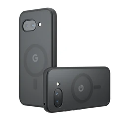 Shockproof Matte TPU Frame Translucent Phone Case with Magnetic Skin Feel - Pixel 9 or 9 Pro (Black)