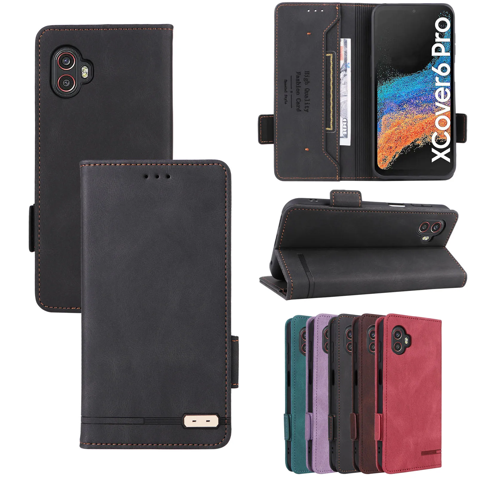 Per Samsung Galaxy Xcover Pro 6 Xcover6 Flip Case Pelle Di Lusso Portafoglio In Pelle Libro Copertina Completa Per Samsung Xcover Pro 2 Borse Del Tele