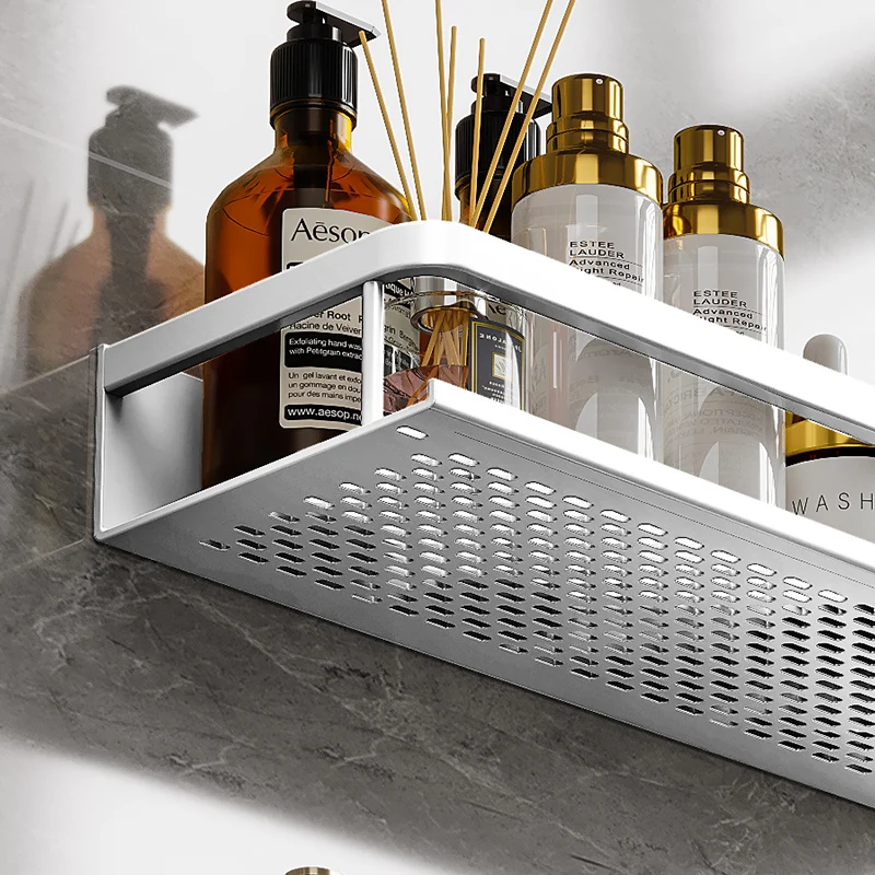 Bathroom Shelf 30/40/50 cm Kitchen Wall Shelf Shower Holder Storage Rack Towel Bar Robe Bathroom Accessorie 3