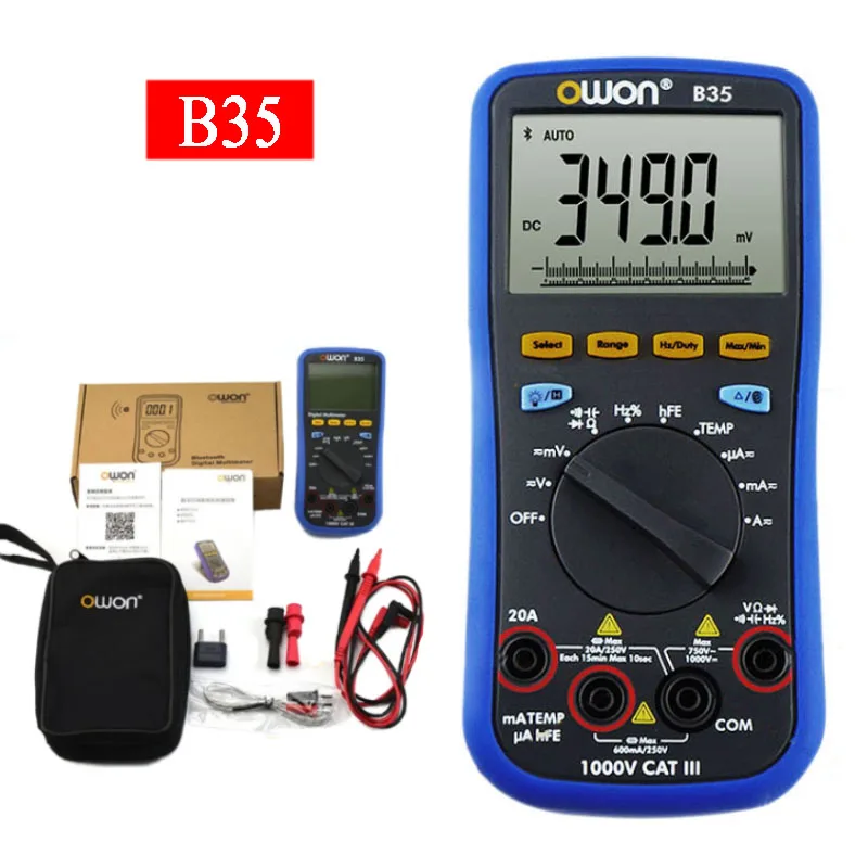 OWON B35 3 5/6 Digits Handheld Multimeter With Bluetooth Multifunction Meter Shift Rate On DMM 3 Times / S