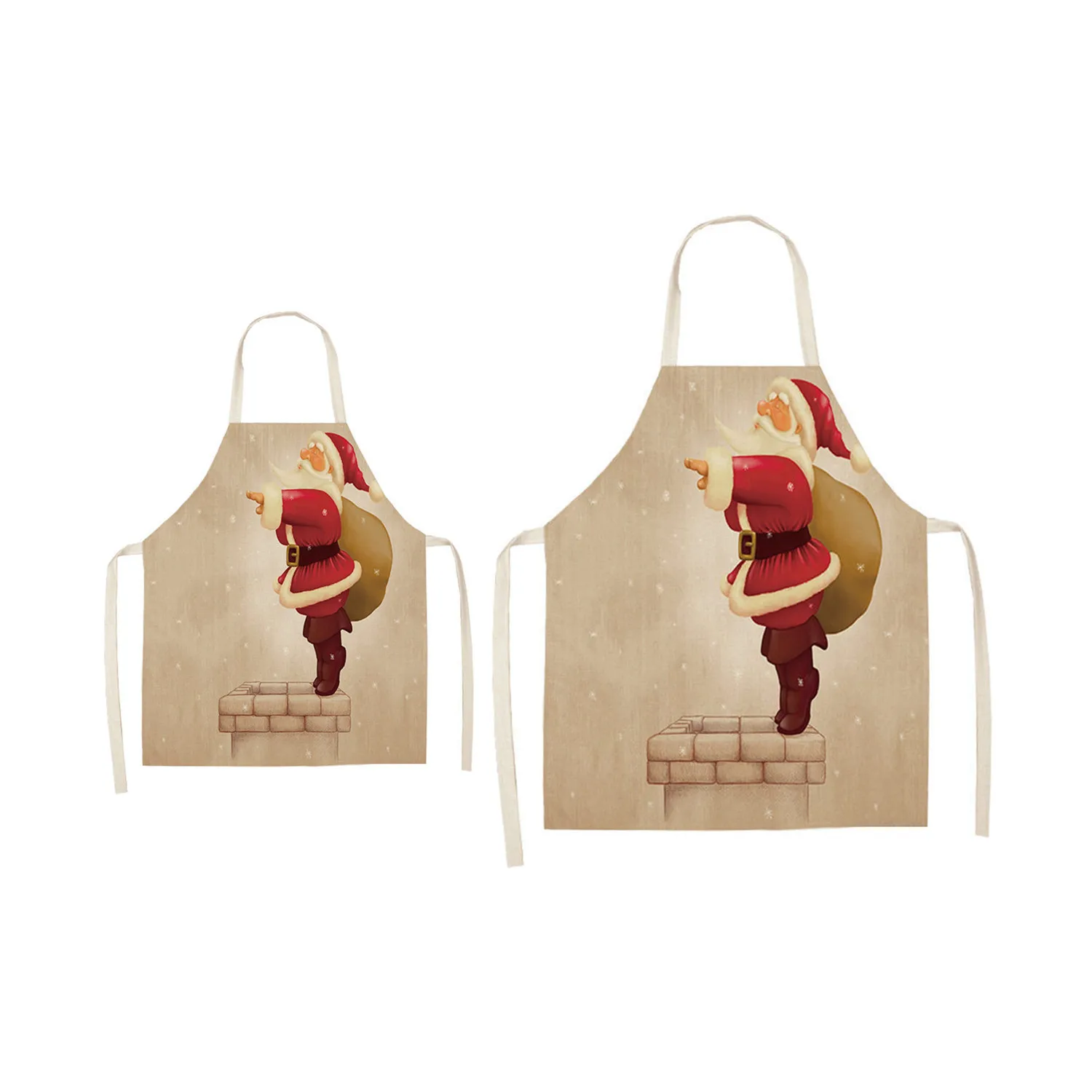 

Christmas Santa Cute Family Matching Apron Dad and Me Pinafore Kid Drawing DIY Boy Men Couple Kitchen Waterproof Baking Apron