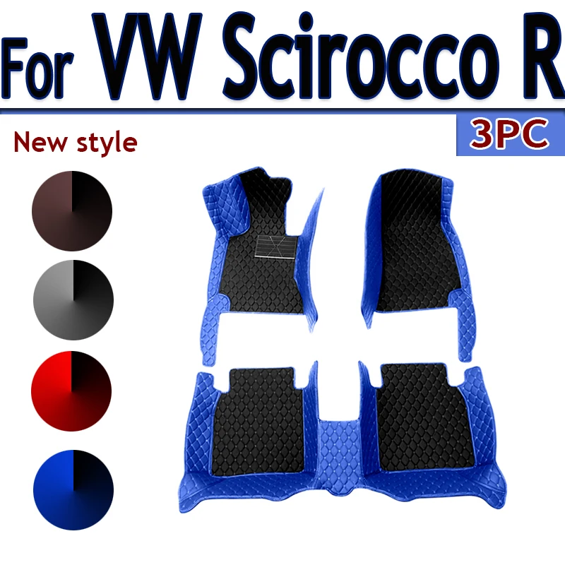 Car Floor Mats Center Interior Accessories Fit Leather Carpets Rugs Foot Pads For VW Scirocco R 3R 2009-