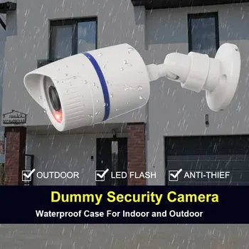 1PC Dummy Fake Camera Simulated Surveillance Security CCTV Dome Camera With One LED Light For Indoor Outdoor Home Store 1