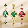Luxury Woman Wristwatch Steel Green Rhinestone Waterproof Quartz Hand Clock Gift for Her Pointer Ladies Bracelet Watch Diamond 6
