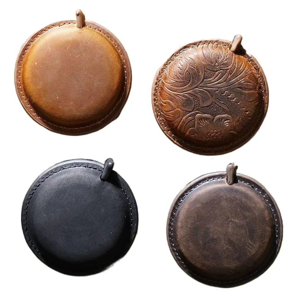 Mini Genuine Leather Roll Tape Measure Handmade Vintage Pull Ruler Retractable Portable Ruler Tool Women