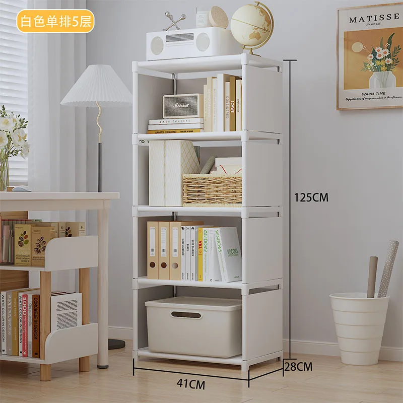 מדף ספרים מרובה שכבות עם הרכבה קלה, מדף ספרים לסלון, מדף ספרים לחדר לימודים, מדף אחסון לחדר שינה, מדף אחסון לחומרי גלם וצעצועים