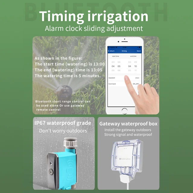 Tuya Smart Home WiFi Automatic Irrigation System Garden Watering Timer Drip Irrigation Faucet Valve Controller Bluetooth Gateway 5