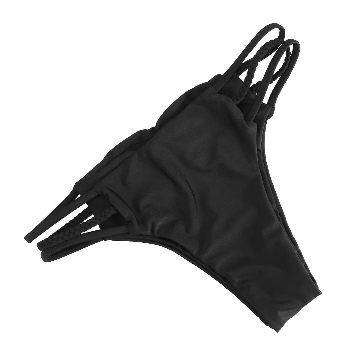 Black Women Sexy Strappy Bikini Thong Swim Bottoms Brief Underwear Size S Comfortable Charming Easy Match Any Bikini Top