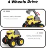 4 Pcs Pull Back Cars Construction Excavator Toy Truck Friction Powered Push/Go Toy Cars for 3+ Year Old Toddlers Kids Boys Girls 3