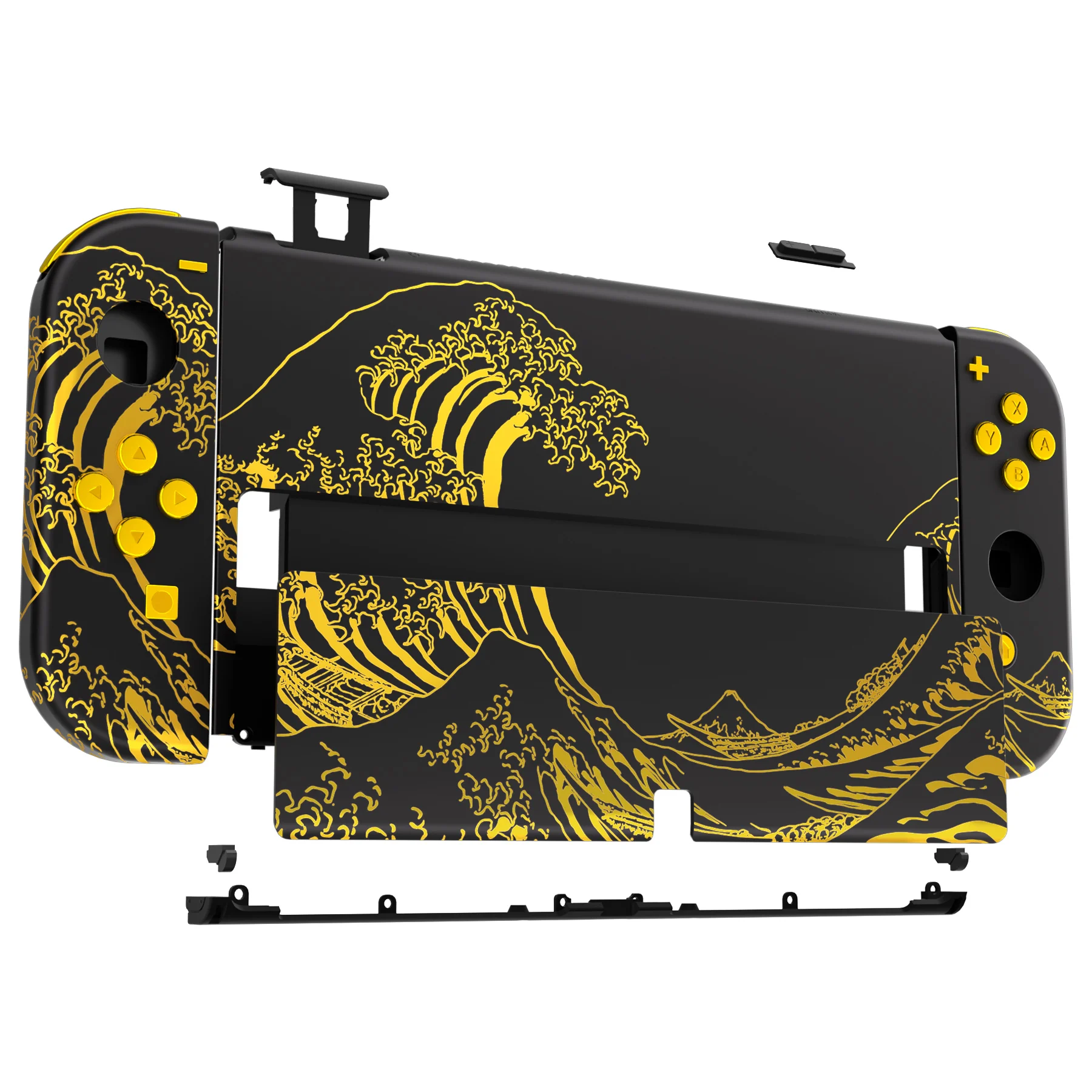 Extremate Splattering Pintura Conjunto Completo Escudo Substituição Placa Traseira Kickstand Botões de Alojamento Joycon para Nintendo Switch Oled - Image 5