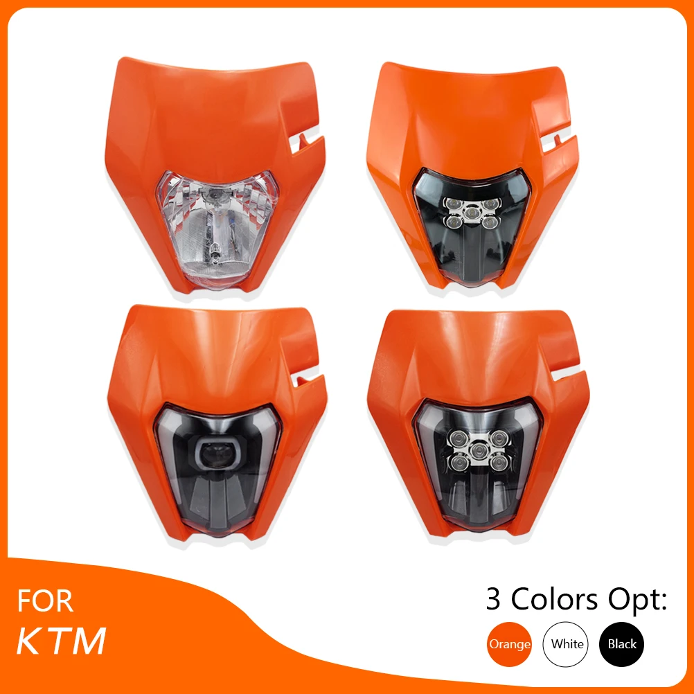 

4 Models Motorcycle LED Headlight Headlamp Head Light Supermoto Fairing For KTM EXC XCW EXCF 125 150 250 300 450 500 Motocross