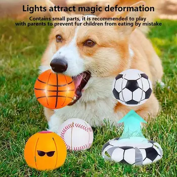 Interactive Dog Ball Bite Resistant Dog Toy Ball Multifunctional Lightweight Pet Toys Glowing Ball For Outdoor/Indoor Travel 4