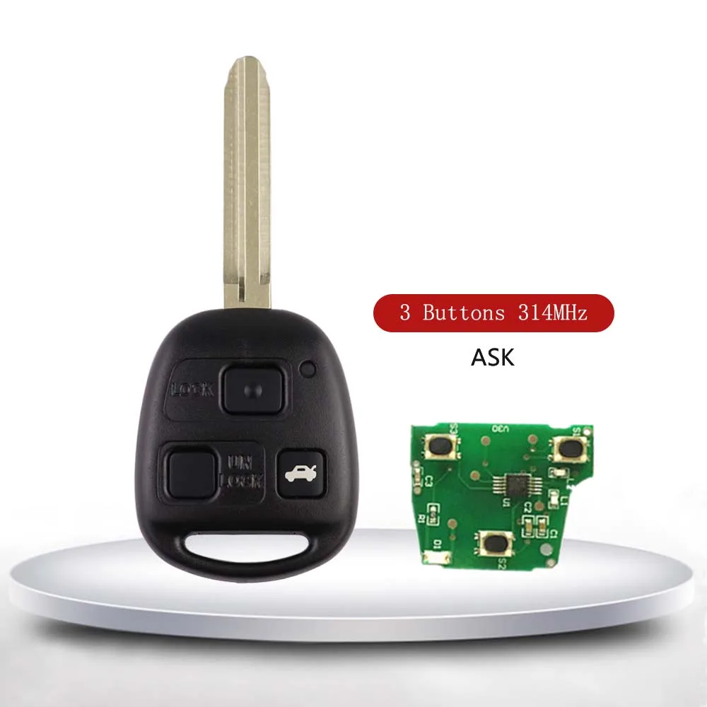 304/314/315/433Mhz مفتاح السيارة عن بعد لتويوتا يارس كامري كورولا أفينسيس كارينا Rav4 برادو تاراجو لكزس ES RX 4C 4D67 4D68 رقاقة