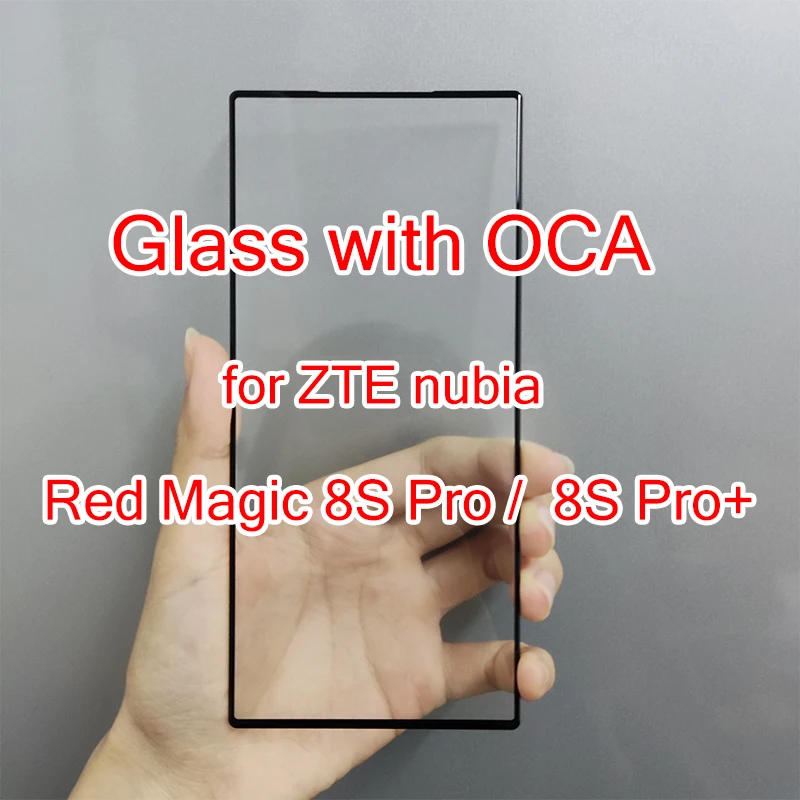 ZTE nubia Red Magic 8S Pro /8S Pro+(Oleophobic 코팅)용 OCA가 포함된 고품질 터치 스크린 전면 외부 유리