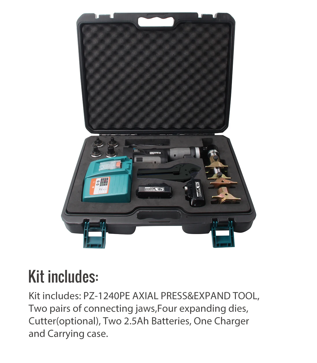 ZUPPER PZ-1240PE Multi-functional Battery Axial Press & Expand Tool For Plumbing Pex Multilayer Pipe 6