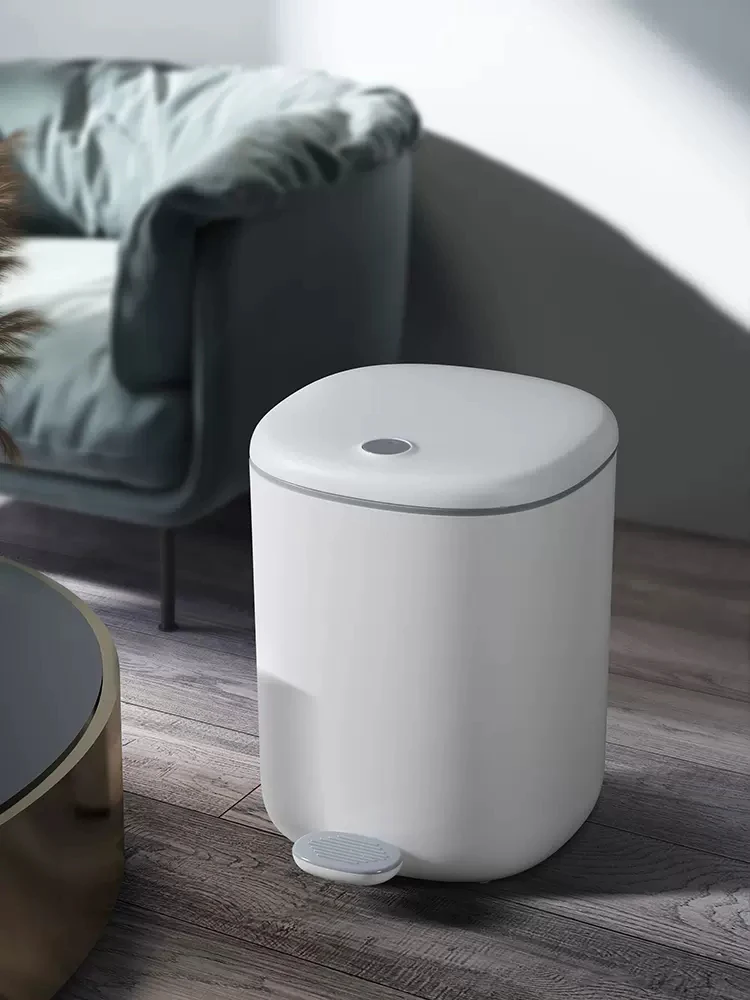 

Контейнер для мусора для дома, гостиной, ванной комнаты, туалета с крышкой, современный минималистичный большой контейнер для мусора с педалью для кухни