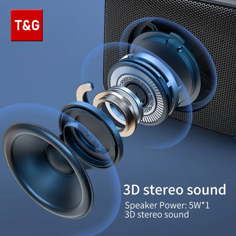 Bluetooth Speaker Bluetooth Speaker TG166 Portable Mini Wireless Soundbar Subwoofer Outdoor Indoor Loudspeaker Support TF Card FM Radio Waterproof