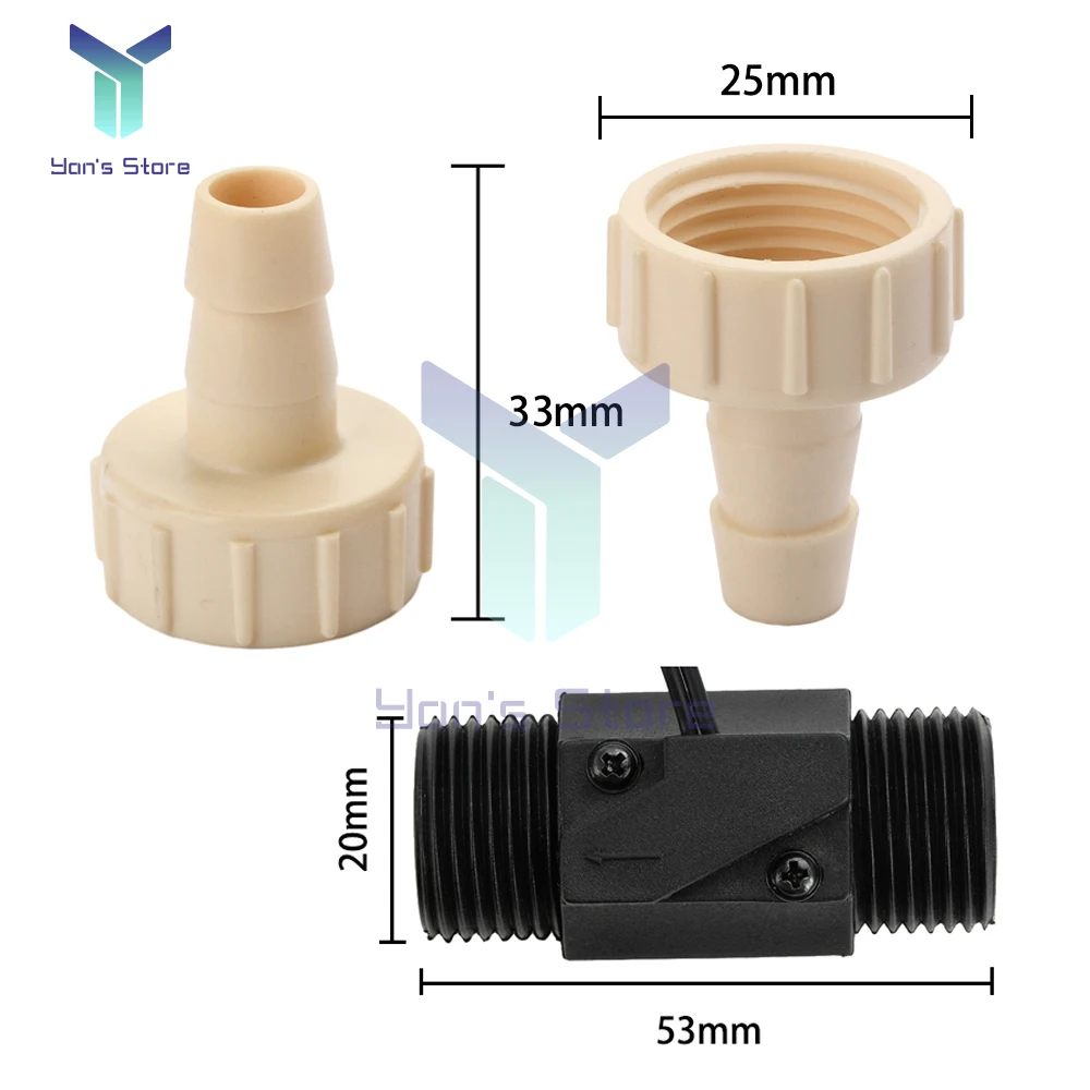 

Water Flow Sensor Switch Pressure Meter Automatic Circulation Controller Caliber 6/8/10MM Nozzle Protect DIY Water Flow Switch