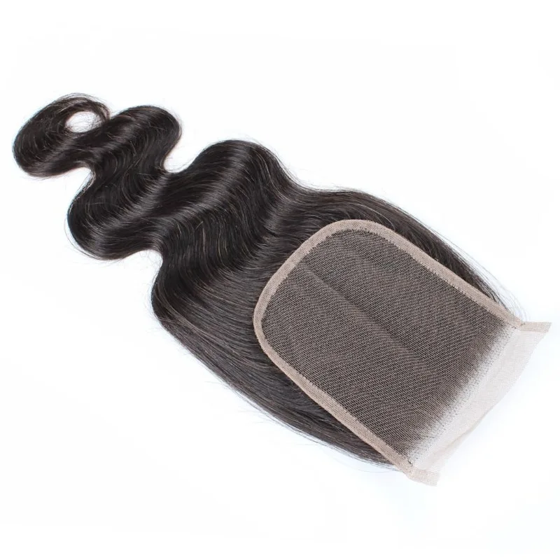 Body Wave 4x4 Lace Closure Human Hair Pre-Plucked Hairline Brazilian Virgin Hair Transparent Lace Closure Soft and Silky