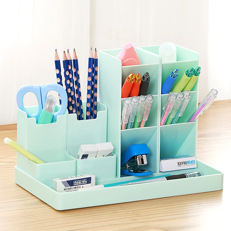 

Desk Accessories Organizer Pen Holder Pencil Pot Storage Box Desktop Organizer Stand for Pens Case Office Stationery Organizers