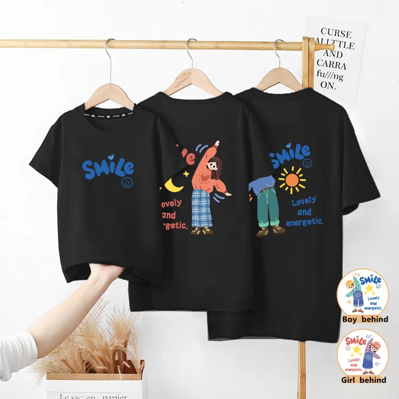 Father Mother Daughter Son Kids Clothes Baby Outfits Fashion Cartoon T-shirt Summer Mom Dad and Me Family Look Matching Outfits