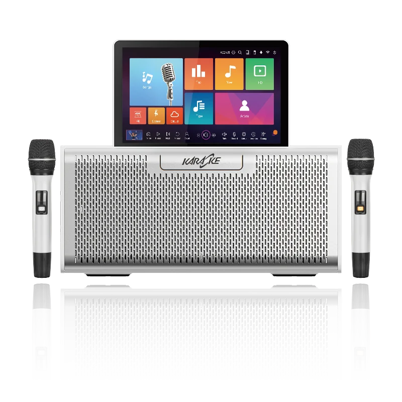 KTV Karaoke Machine Full System(Includ TouchScreen+Karaoke Amplifier/mixer+Wireless Microphone+Speaker）All in One Karaoke Player