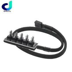 Braided Power Cable 1 to 5 / 4 Pins TX4 PWM CPU Cooler Computer Chassis Cooling Fan Hub Splitter Adapter Wire 39cm 40CM for PC
