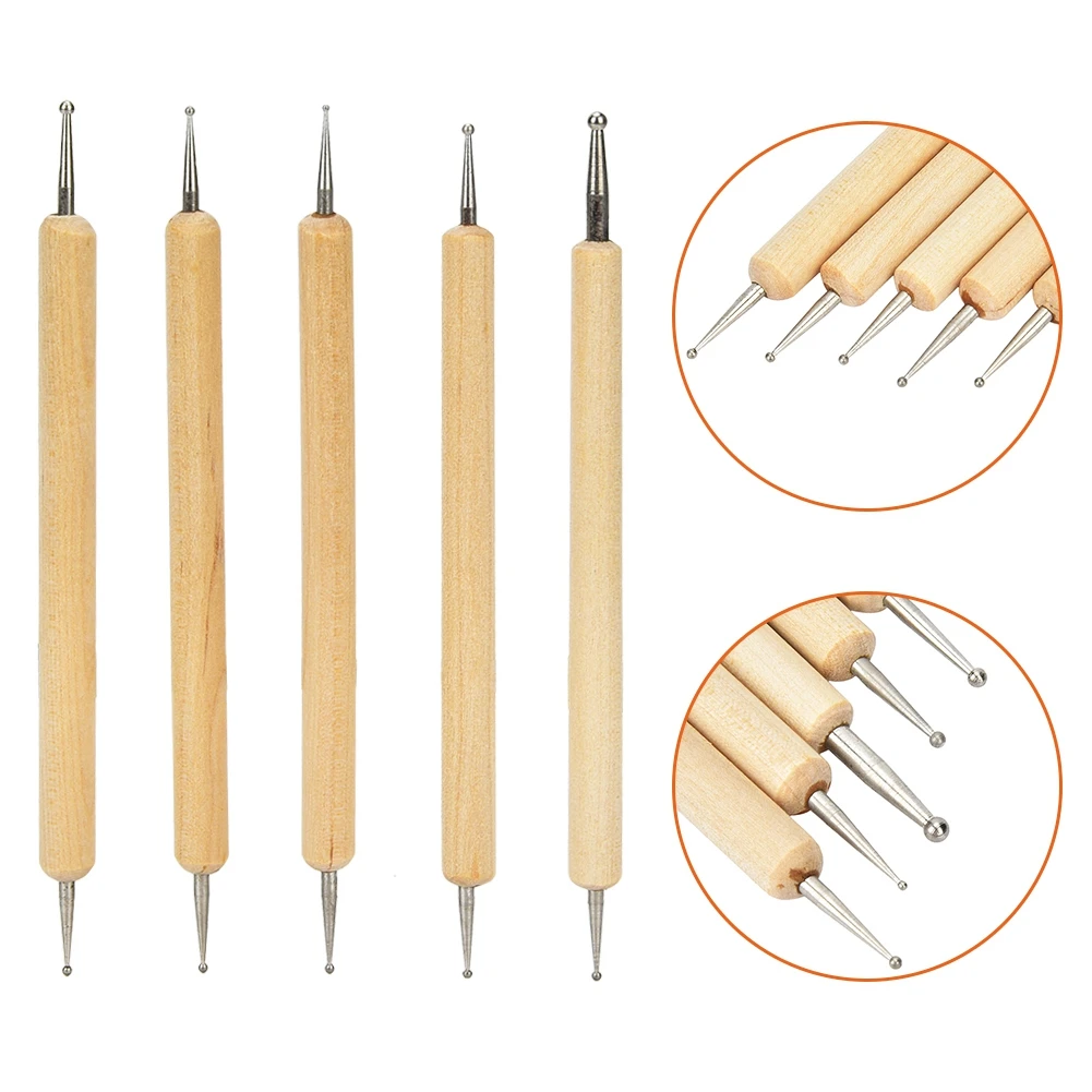 HandMade Leather Craft Carving Tool Spoon Double Head Point Drill Pen Kit Set HandMade Sewing Tool Leather Craft