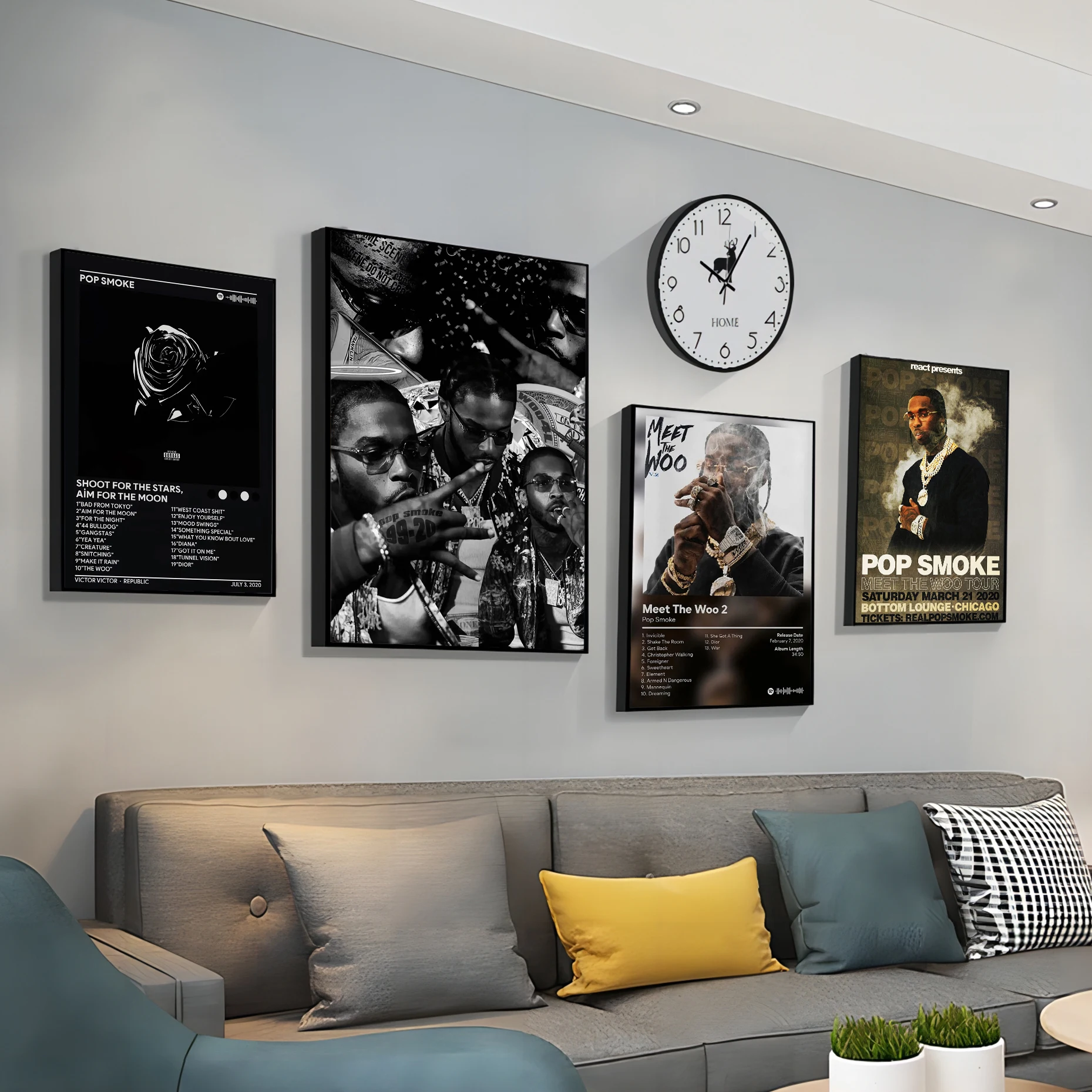 Pop Smoke Poster Pop Music Album Movie Sticky Poster Whitepaper Sticker Diy Room Bar Cafe Decor Art Wall Stickers