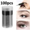 100 Pcs Disposable Eyelash Makeup Brush Crystal Handle Mascara Wands Applicator Stick Lashes Extension Supplies 1
