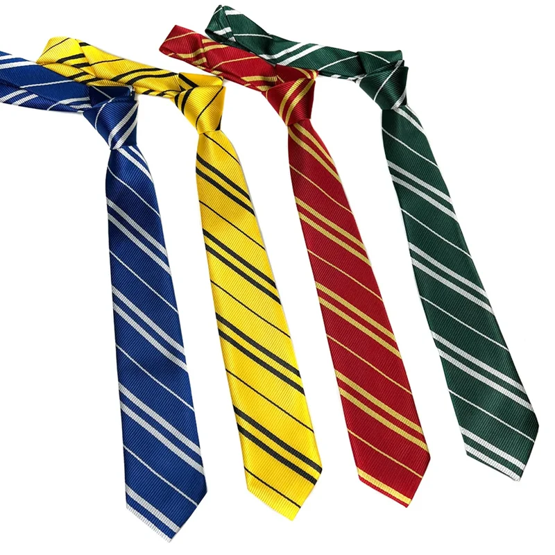 Stripe Twill Tie Magic College Slytherin Ties Cosplay Costume Accessories Malfoy Casual Style Necktie Prop Halloween