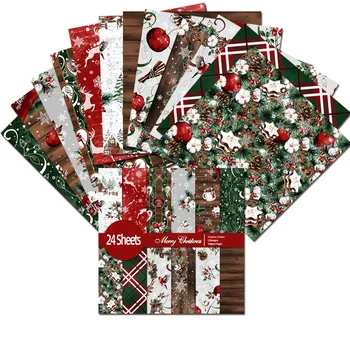Buon natale Scrapbooking carta artigianale modello assortito sfondo arte Origami cartoncino singolo lato Vintage Scrapbooking fai da te