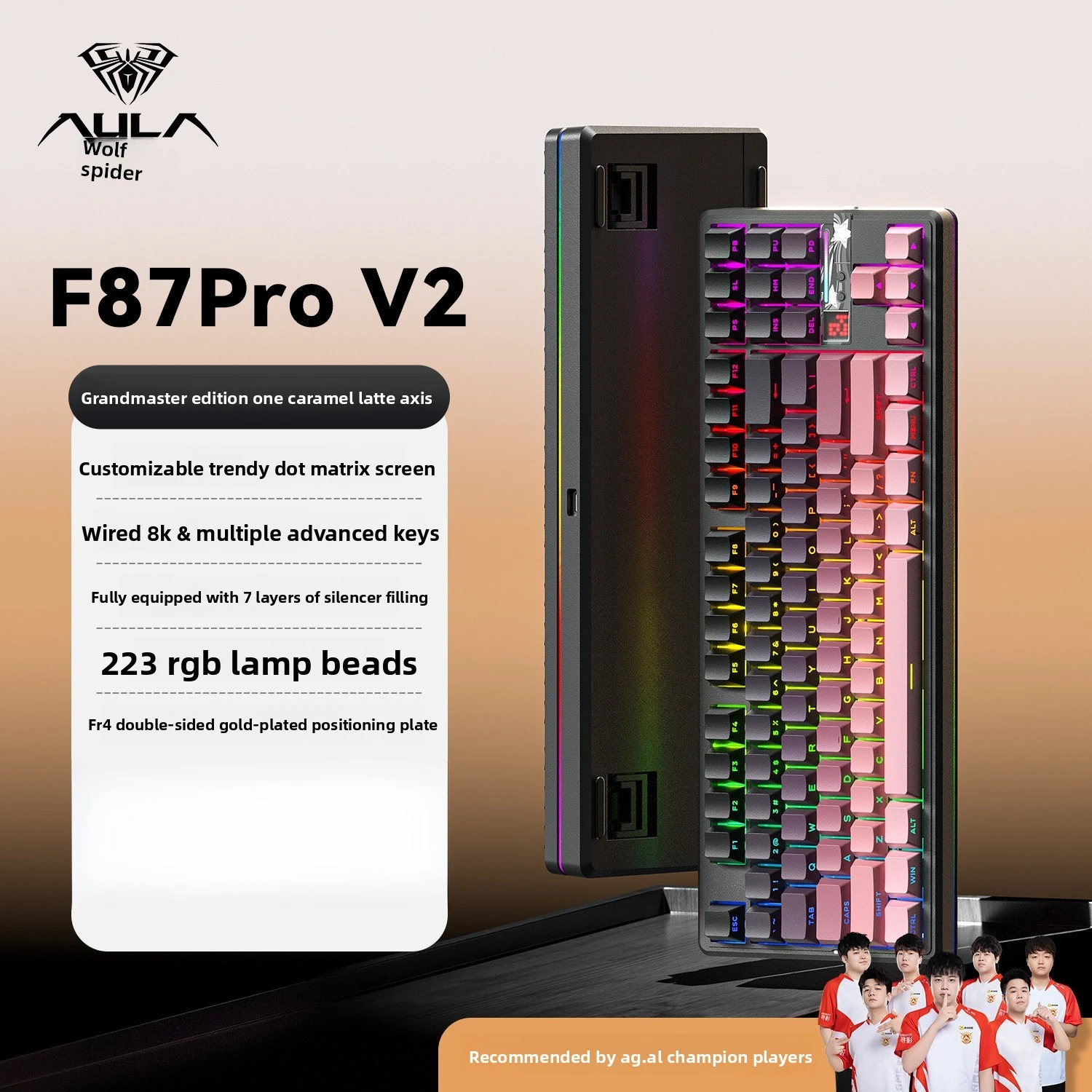 AULA F87 Pro V2 3-modes Wireless Mechanical Keyboard 12000mAh Long