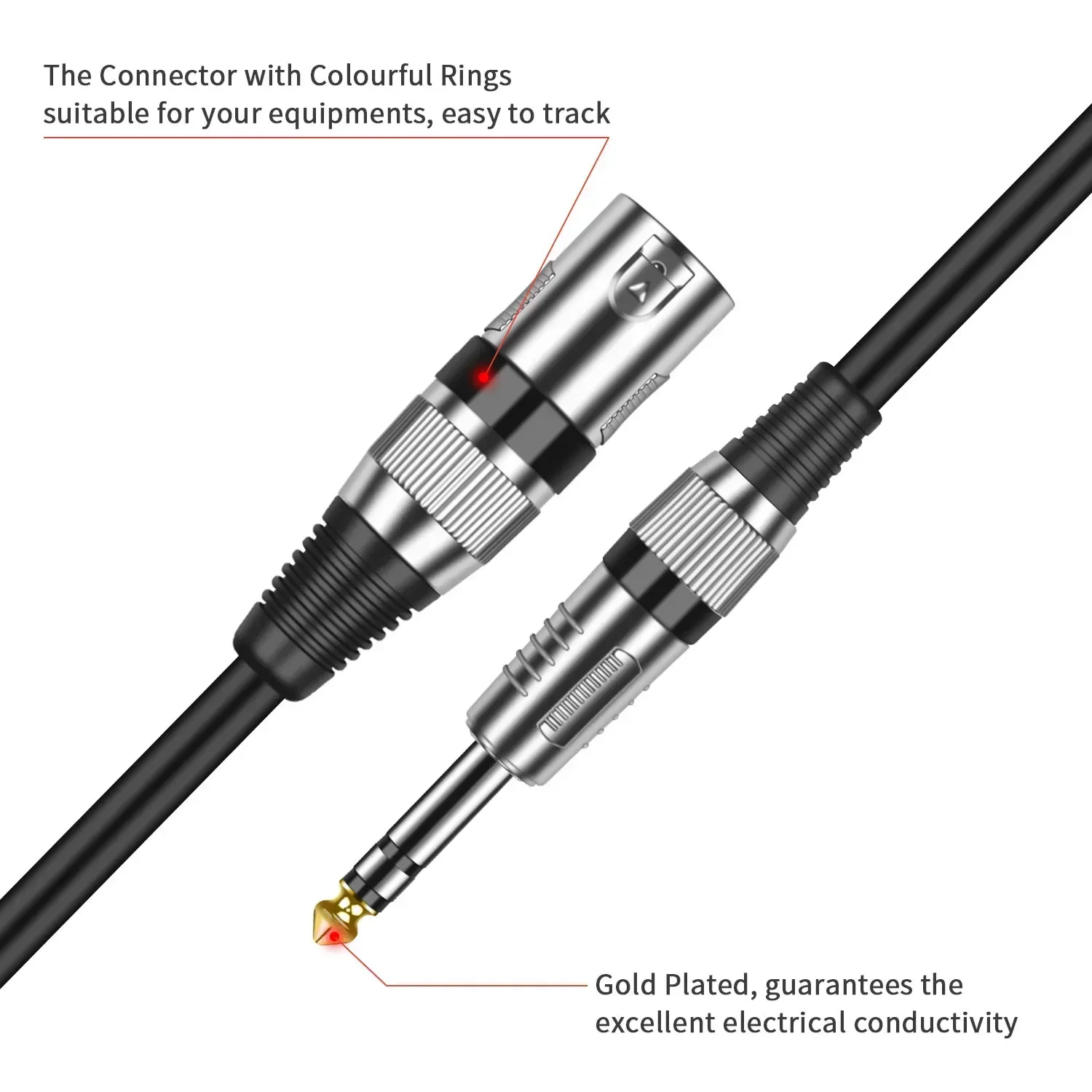 DREMAKE-XLR ũ ̺, ũ  1/4 TRS ̺ 6.35mm/6.5mm -XLR   ġ ڵ, ͼ ׷ 