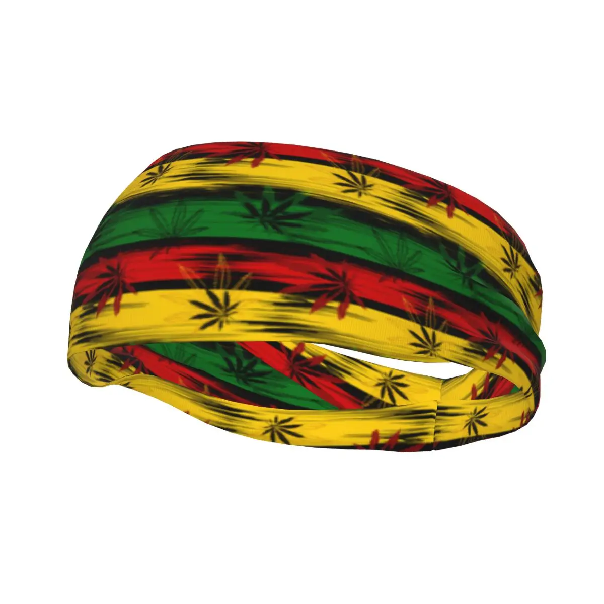 

Cannabis Leaf Plant Women Men Sweatband Headband Stretch Elastic Yoga Basketball Hair Band Weed Sweat Wash Bands Sports Safety