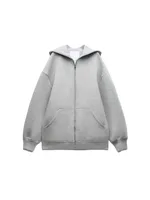 ZABA Femmes Polyvalent à Capuchon Zip Manches Longues Veste Lâche Mode Surdimensionné Casual Top Sweatshirt Street Basic Sports Wear 6