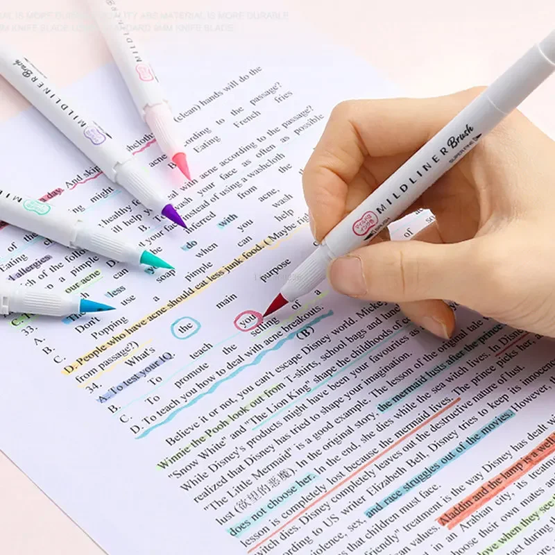 25 Colors Zebra Mildliner Soft Brush Pen Double Tip Highlighter Marker Painting Marking Pens Japanese School Art Stationery WFT8 highlighter pen marker pen highlighter marker art marker