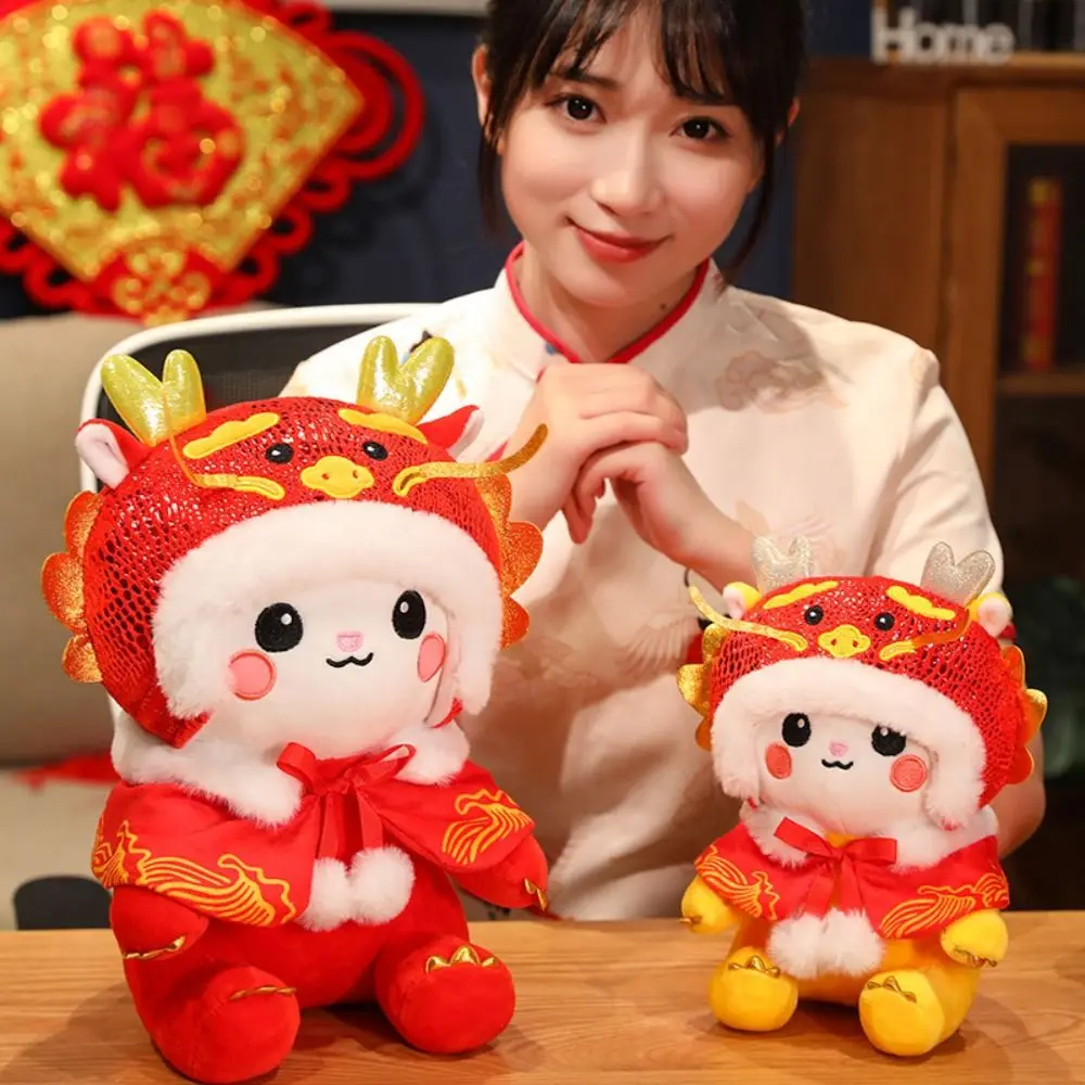 

Cute Chinese Dragon Plush Toys Soft Stuffed Year of the Dragon Mascot Doll Zodiac Dragon Durable and Fluffy
