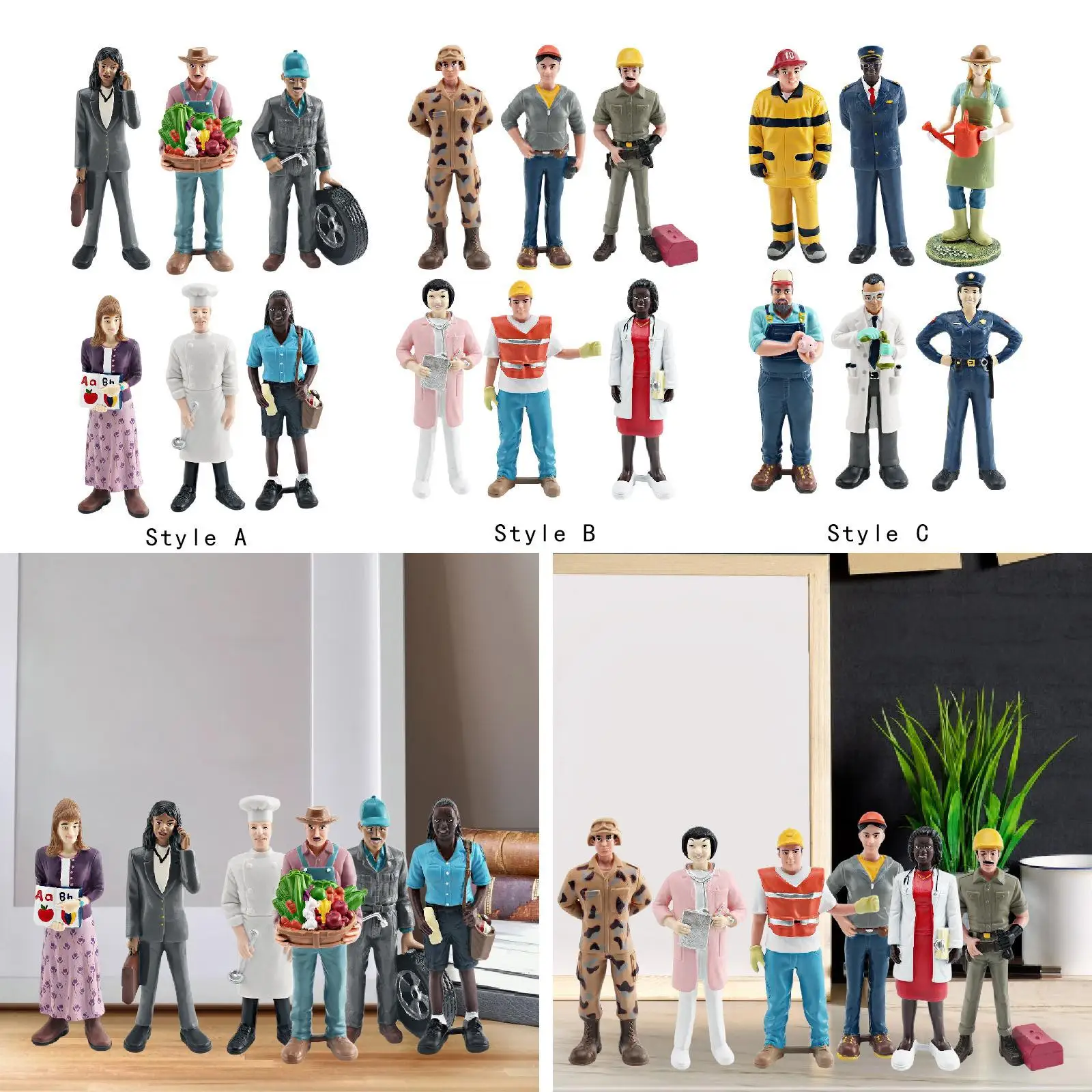 6x Professional Character Models Figures Collectibles Hand Painted Crafts
