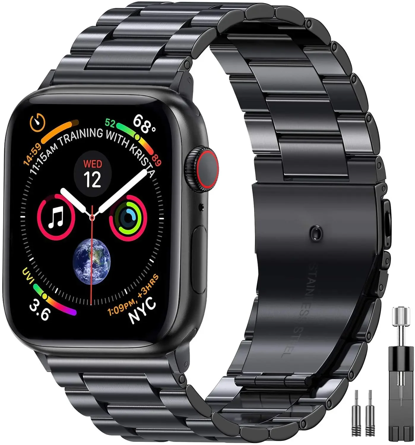 

Stainless Steel Strap For Apple Watch Band 44mm 40mm 45mm 41mm 42mm 38mm Bracelet iWatch 8 7 6 5 4 3 SE Ultra 49mm Accessories