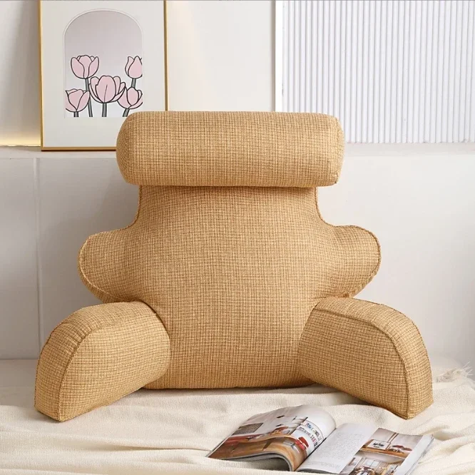 すべてのシーズンの読書枕 オフィス用の背中とベッドサイドクッション 腰痛緩和用 ゲームも読書もダラダラも、姿勢がラクだと夢中が続く！くつろぎの質が