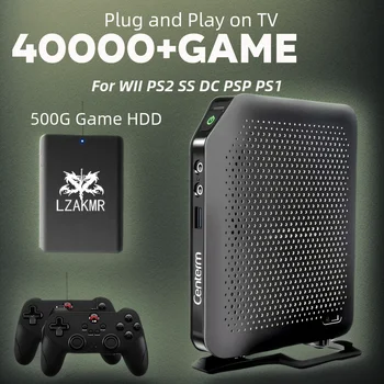 TV 플러그 앤 플레이 500G HDD 40000 + 게임 콘솔, 새로운 궁극의 경험 C92, WII PS2 SS DC PSP PS1 어린이 크리스마스 선물