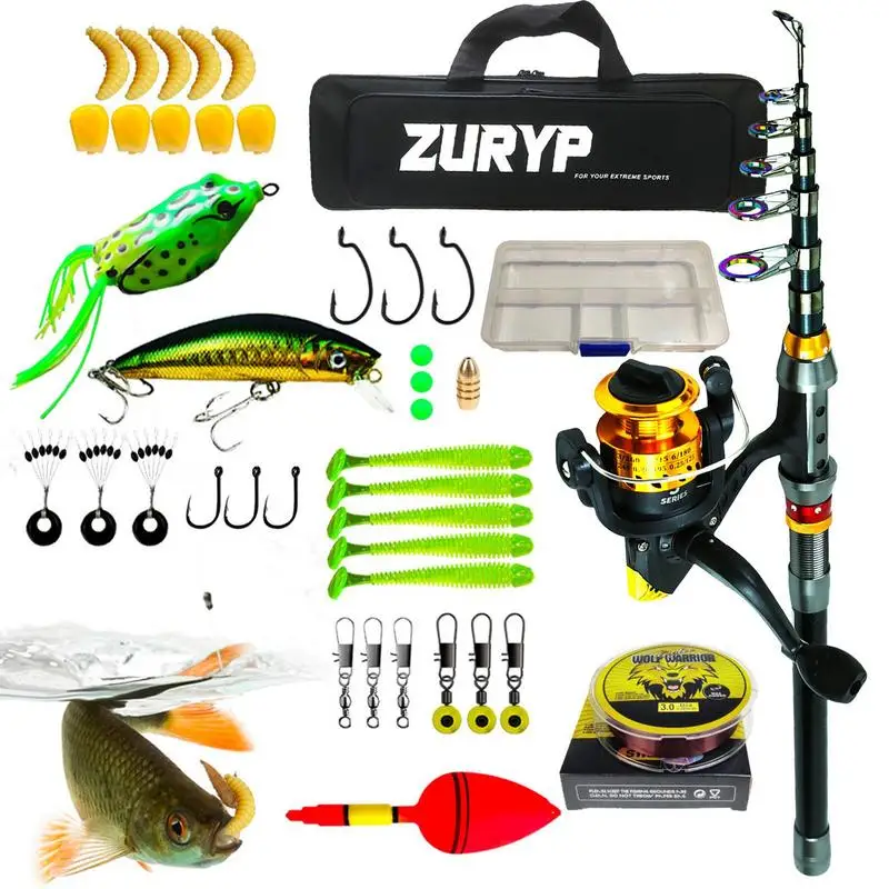 

Telescopic Fishing Rod And Reel Combo 1.8/2.1m Fishing Rod And Reel With Bag Fishing Rod And Reel Fishing Poles Kit Portable