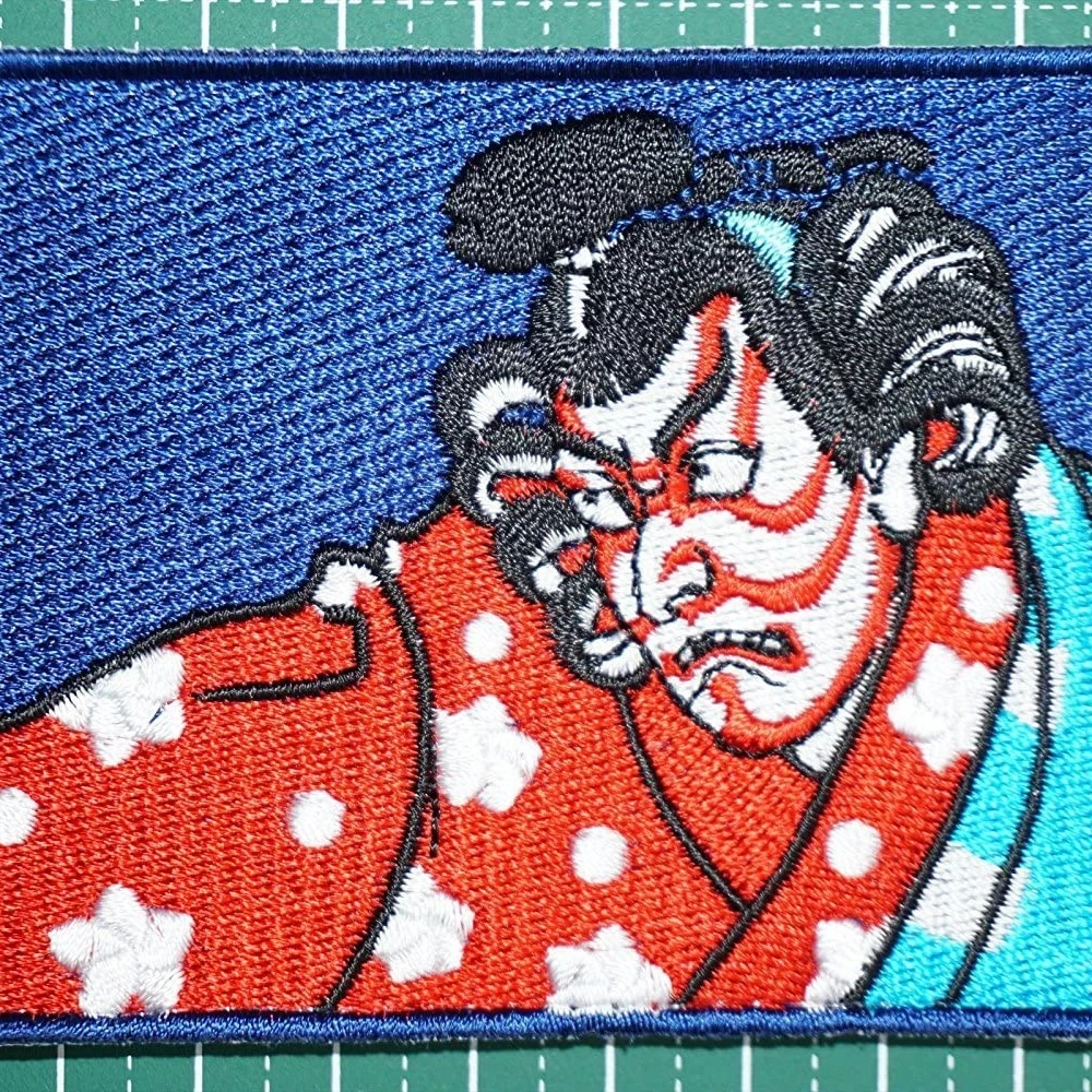 kabuki Patches iron on patches kabuki iron on patch patches for Jackets  embroidery patch Patch for backpack