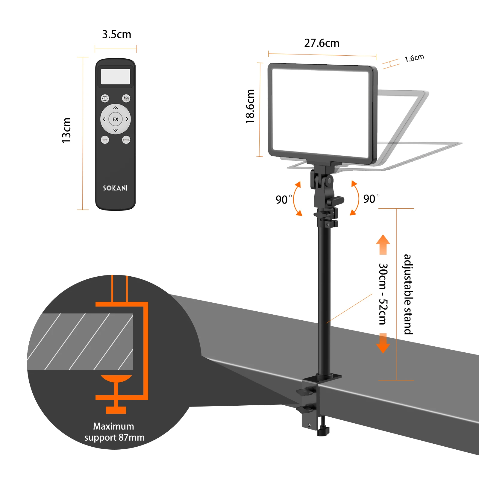 Sokani P25 Dimmable LED Video Light Panel Fill Lamp For E-sports Live Stream Photo Studio Video Calls Zoom Meetings Lamp 6