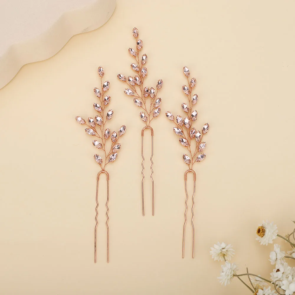 Rhinestone Hairpins for Women Party Wedding Headpieces 7 Colors hair accessories bridal hair accessories