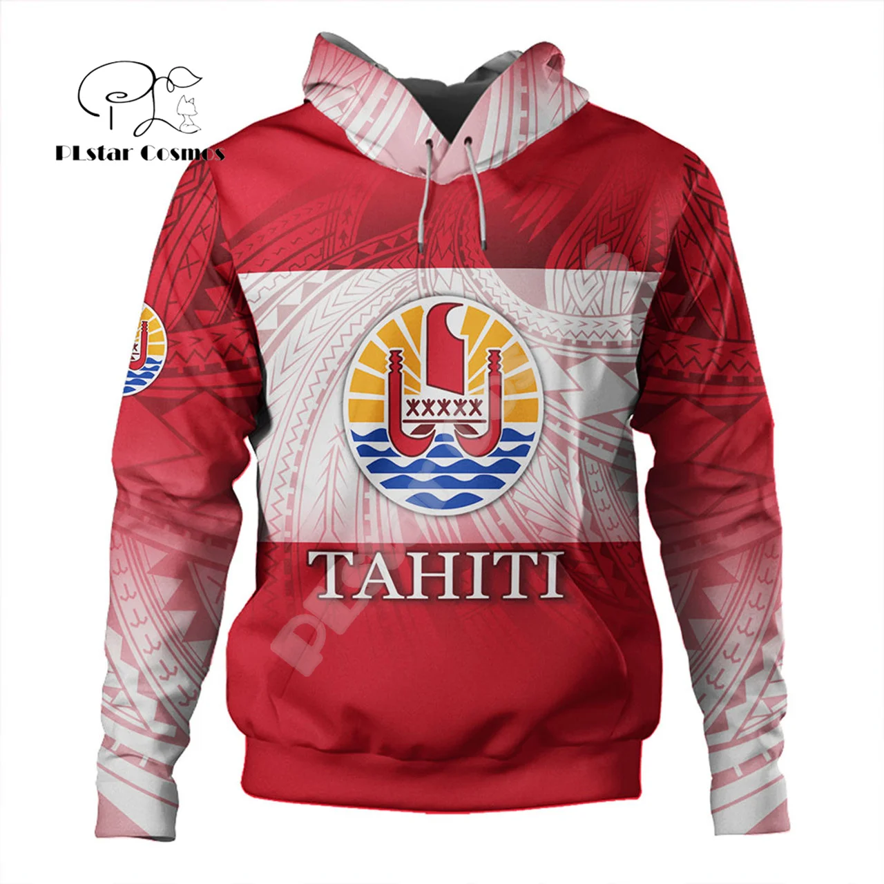 Custom Name French Polynesia Tahiti Country Flag Tribal Hibiscus Tattoo Retro 3DPrint Pullover Harajuku Casual Hoodies Jacket 12