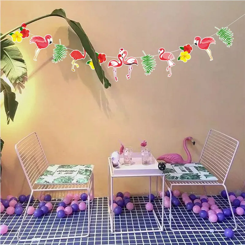 

Фламинго, искусственные украшения, мультяшный флаг фламинго, цветок, летняя тропическая фотография, счастливый Гавайский Декор