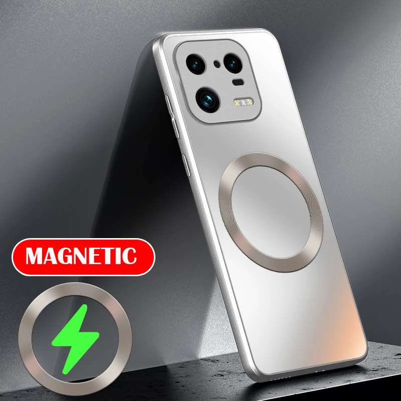 Matte Silicone Frosted Phone Case with Magnetic Wireless Charging Compatibility